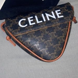Celine triangle bag in triomphe canvas